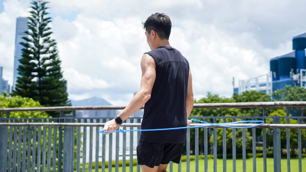 rope jumping. beaded rope, professional